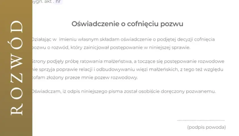Cofnięcie wniosku z sądu rodzinnego: poradnik + wzór pisma