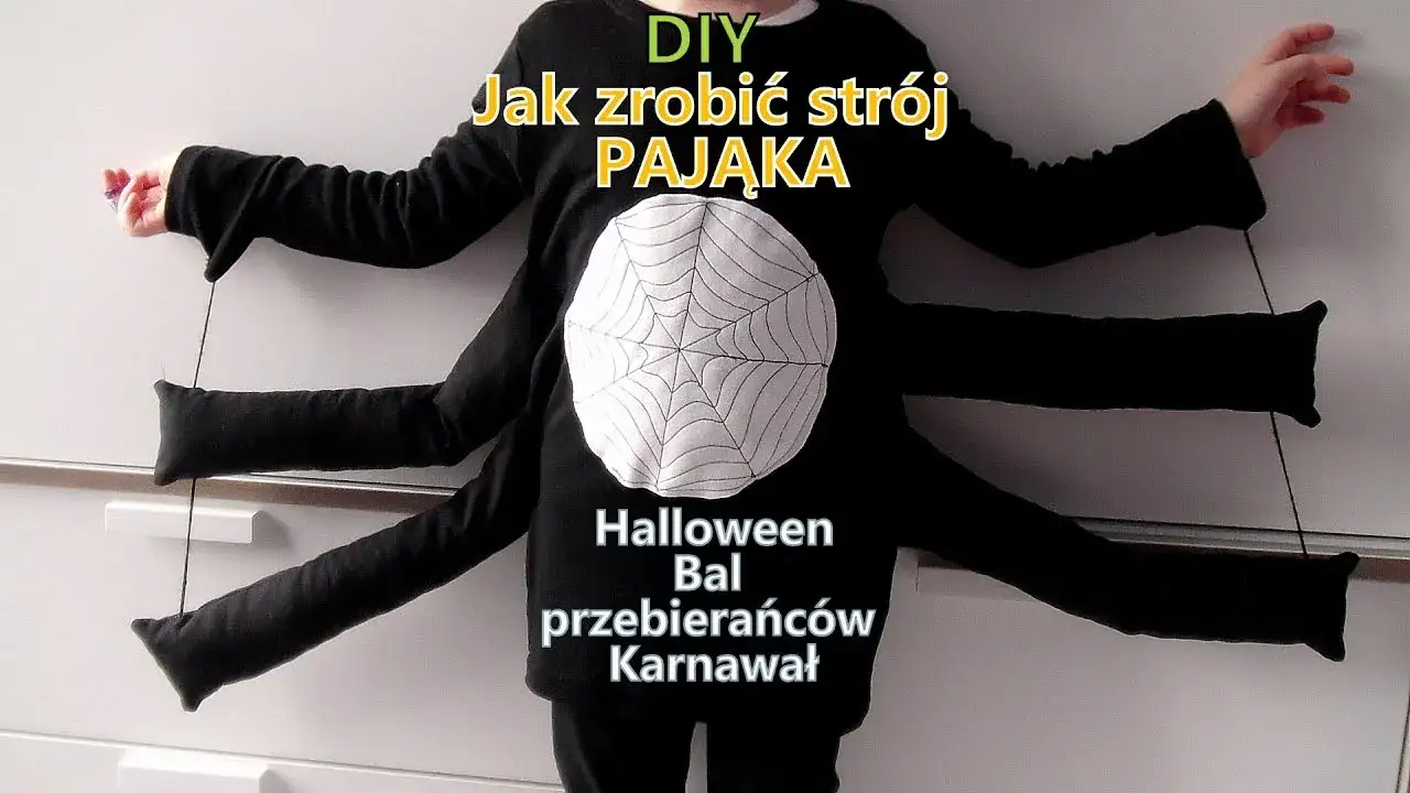 str&oacute;j pająka DIY bez szycia, gotowy kostium pająka dla dziecka