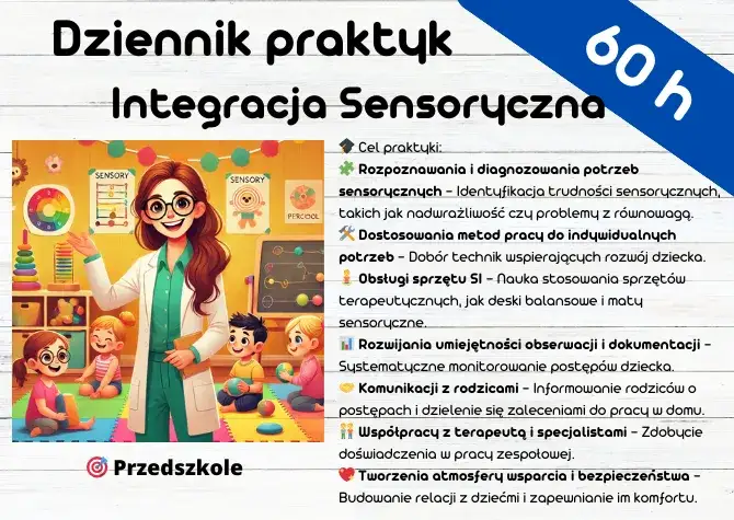 student wypełniający dziennik praktyk integracja sensoryczna