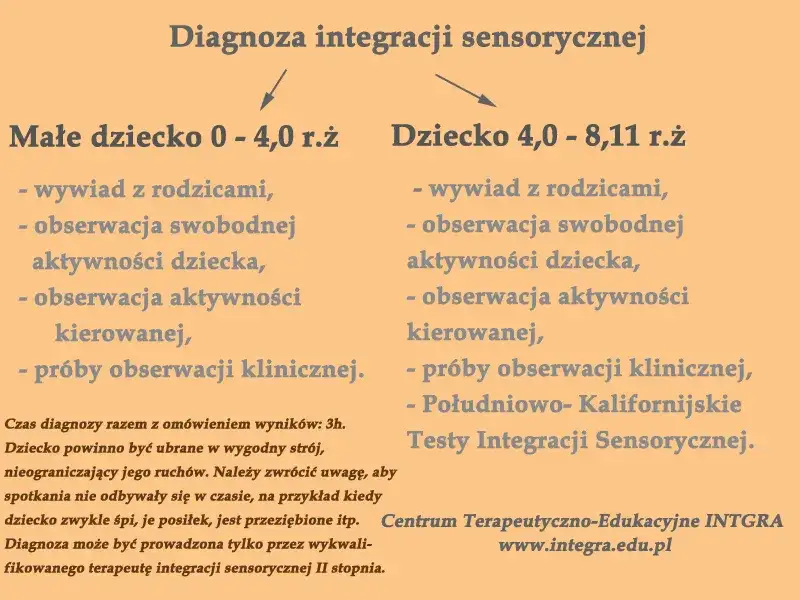 schemat kursu integracji sensorycznej